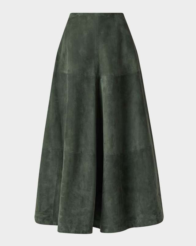 Varda Suede Midi Skirt